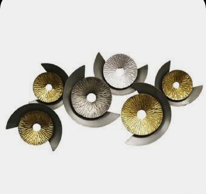 Golden and Brown disc Metal Art