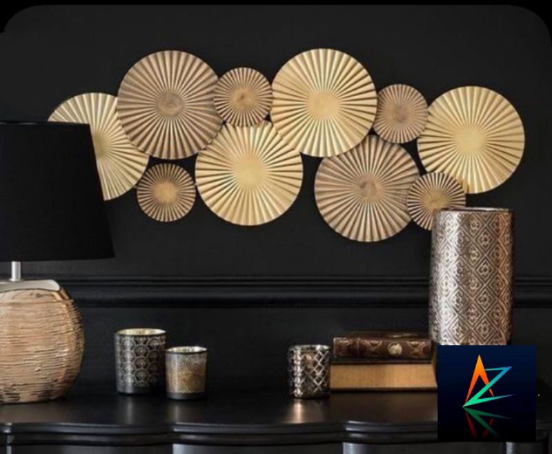 Metal Wall Circular Golden Art