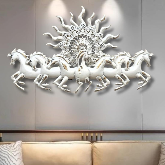Seven white horses décor