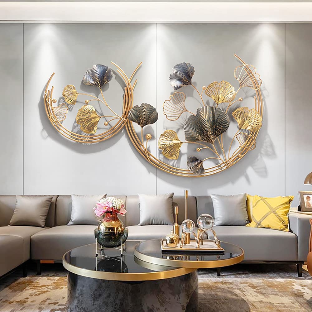 Twin metal crescent decor