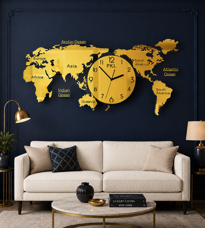 map wall clock