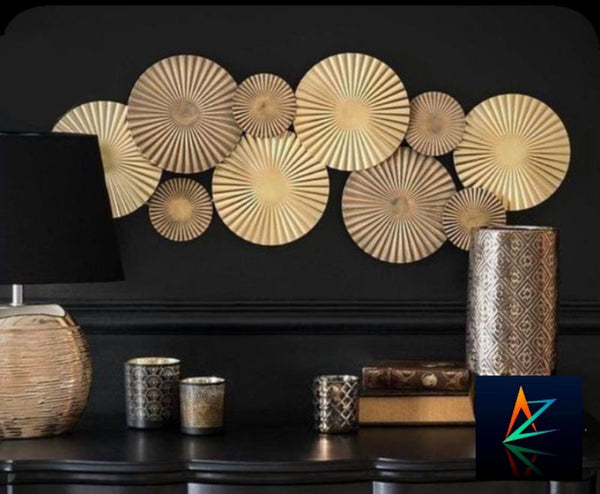 Metal Wall Circular Golden Art