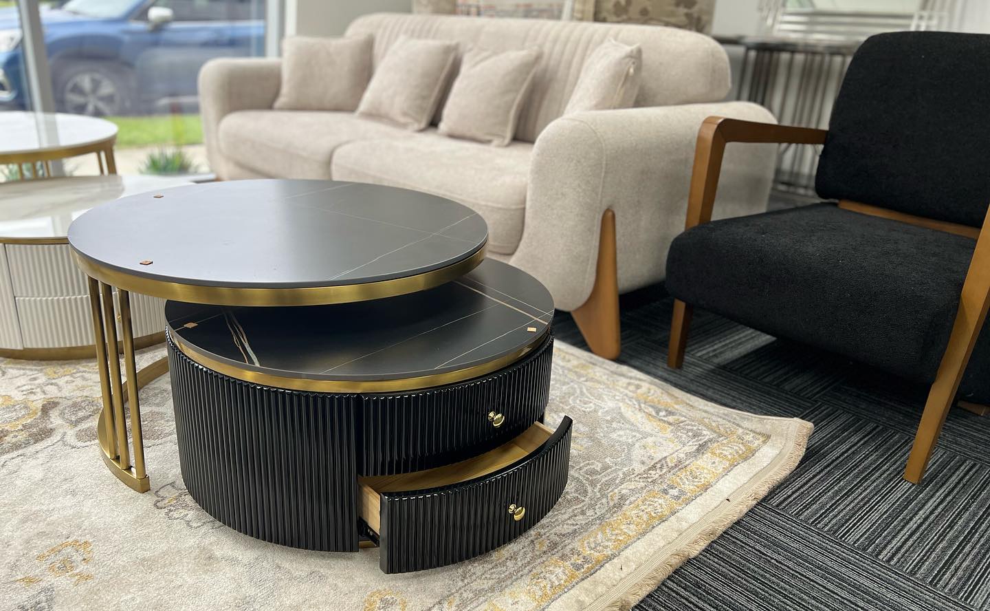 Black nested coffee table