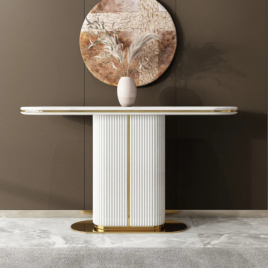 White Fluted Console Table