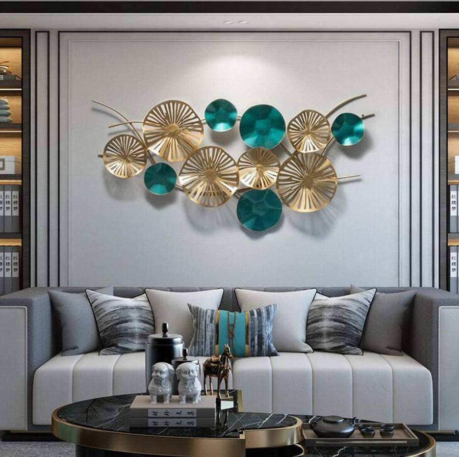 Gold and Green Metal wall decor