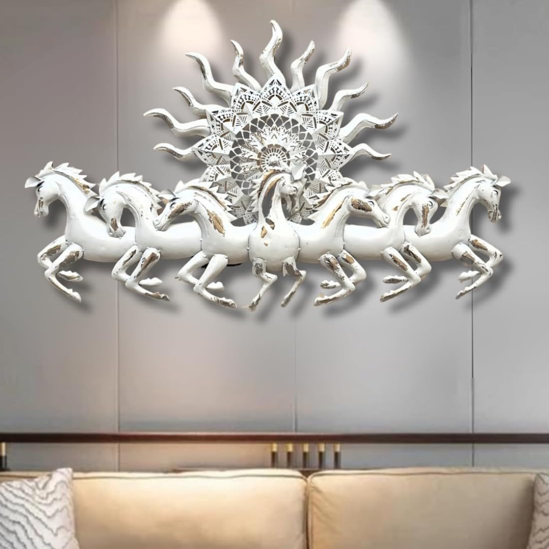 Seven white horses décor