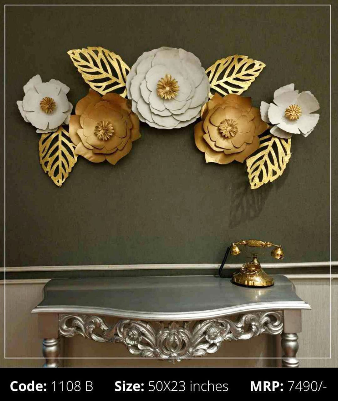 Metal rose wall decor