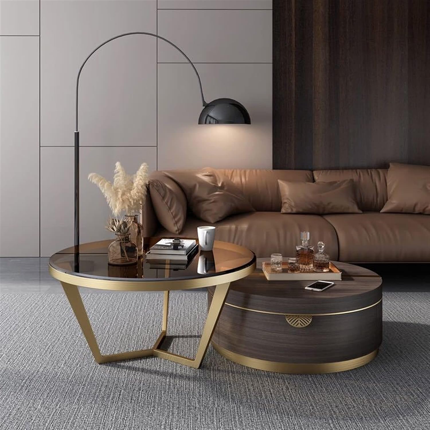 Round Brown table