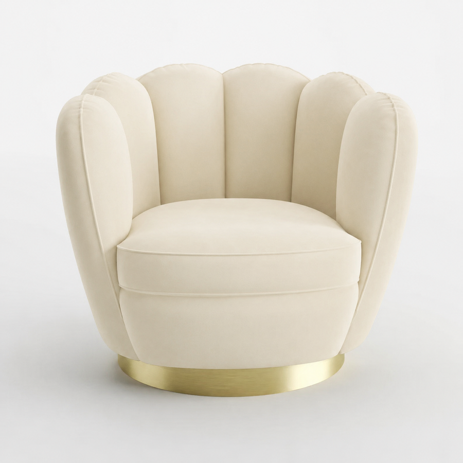 Cream lotus chair