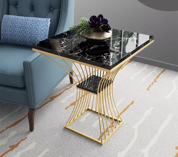 Side Table with Black granite