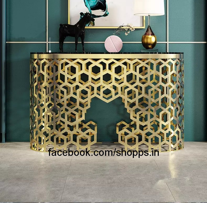 Golden wide Console table
