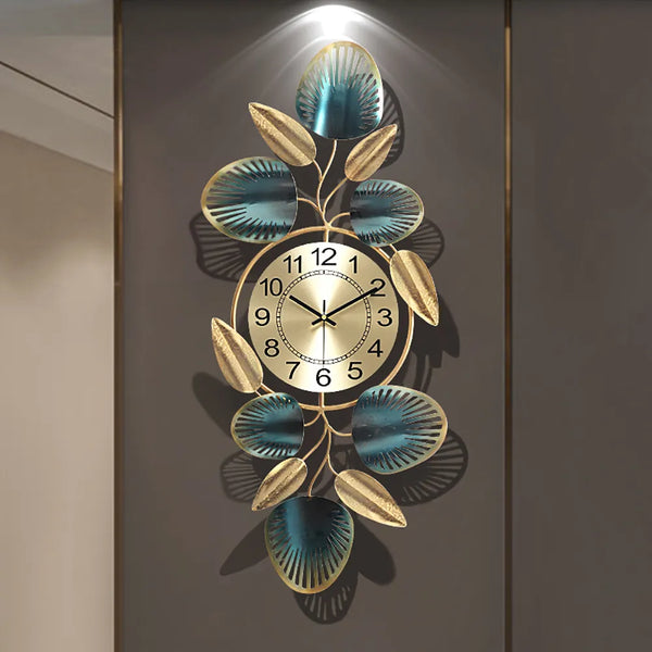 Green gold vertical clock
