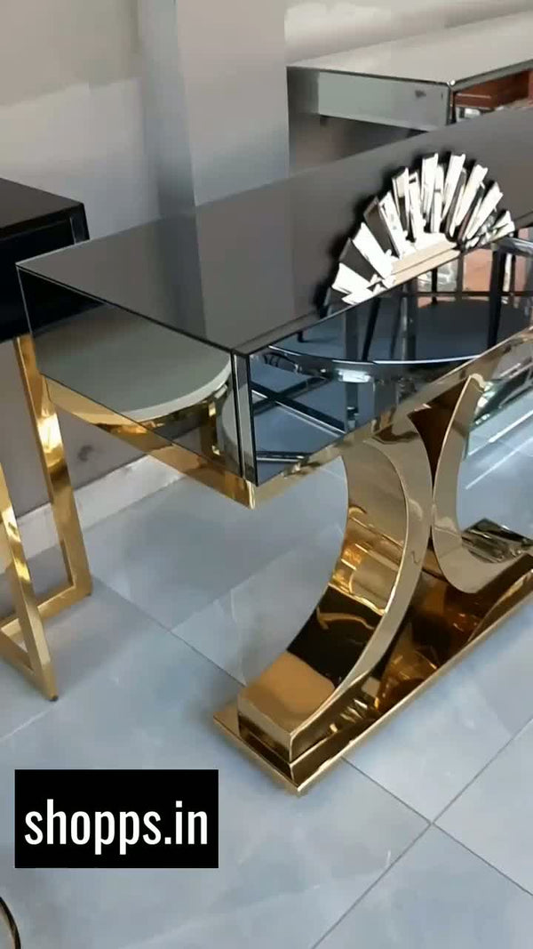 Glass top console table