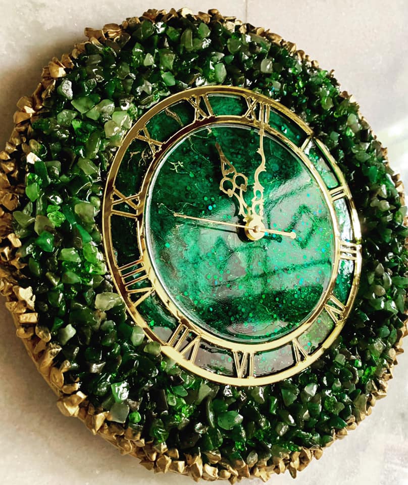 Marble Metal Décor clock