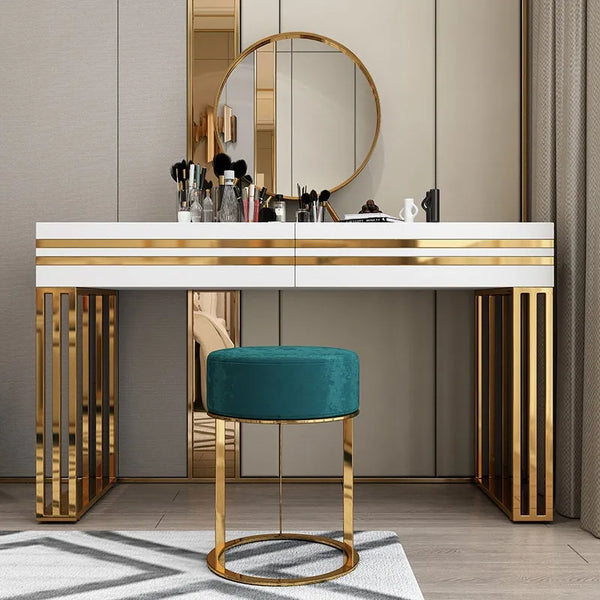 Golden white console Table