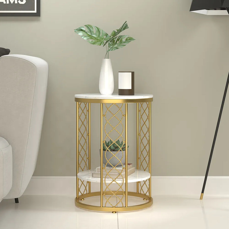 Marble Side Table Metal