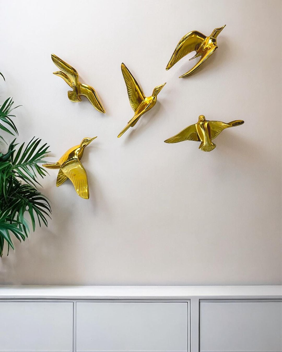 Metal Birds on wall - Set of 5