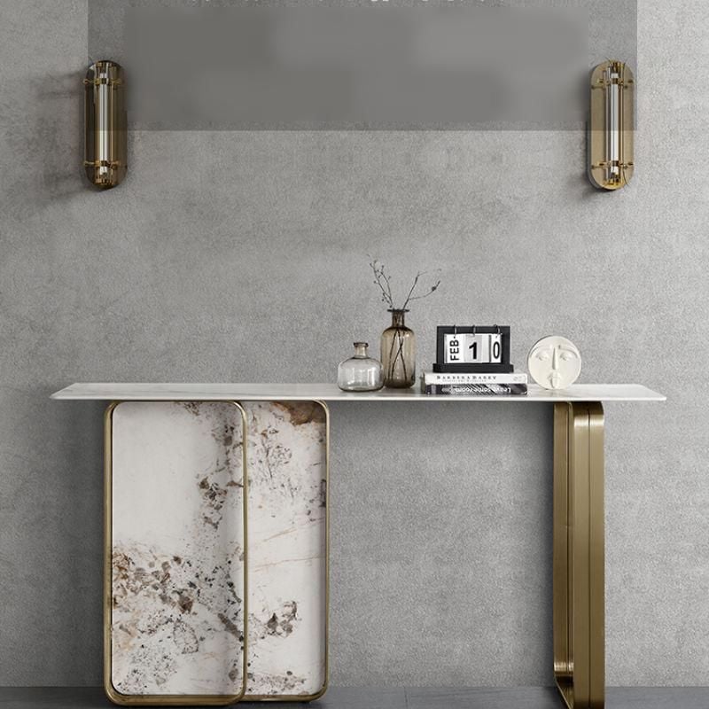 Steel and Stone Console Table