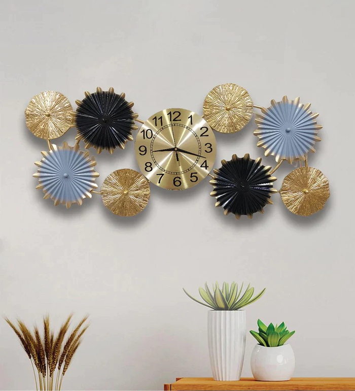 vine clock metal