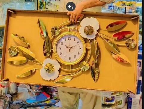 white gold flower clock