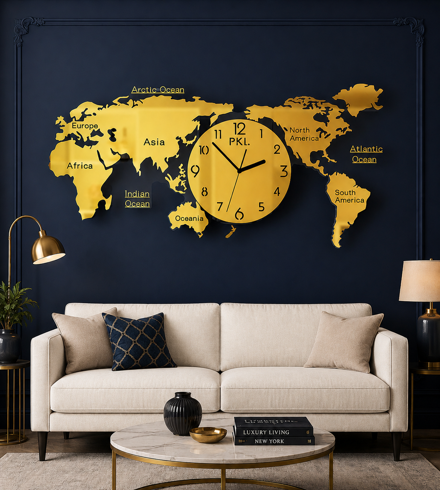 map wall clock